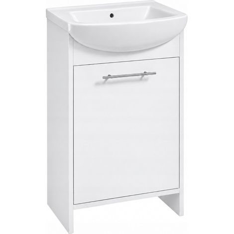 Mobiletto da bagno Frigo con lavabo integrato, bianco, pratico, 50x84 cm (1/5)