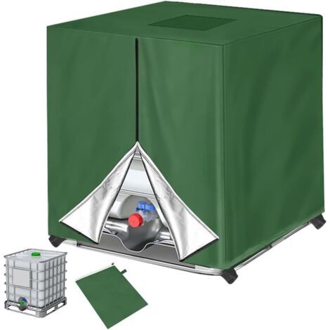 Bache pour Cuve 1000L IBC, Bâche Couverture Réservoir IBC, Anti-poussière Anti-UV Anti-Pluie, Housse de Réservoir IBC, Bâche de réservoir d'eau, IBC bache Protection (120x100x116 cm) (1/5)