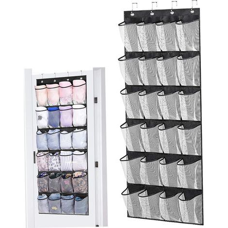 Rangement de Chaussures sur la Porte 24 Mesh Poches sur la Porte Organisateur pour Chaussures Rangage de suspendues multifonctionnelles pour Chambre à Coucher, Salon, Salle Bain (1/5)