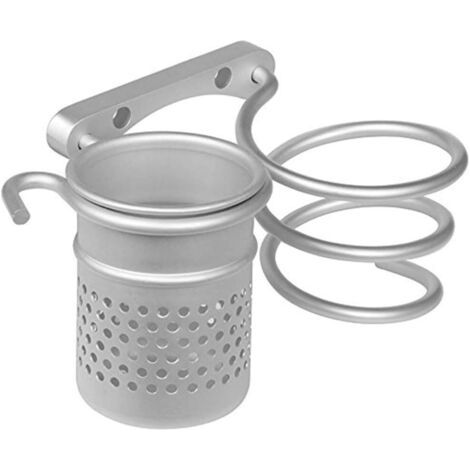 Support sèche-Cheveux Porte-séchoir en Aluminium Multifonctionnel Organisateur pour Salle de Bains (1/5)