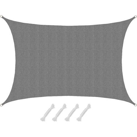 5x3 Voile d'Ombrage Perméable à l'Eau - Toile Ombrage Voile Rectangulaire Jardin