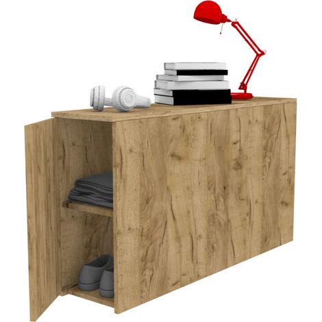 Comodino moderno retro letto - 127 cm di profondità - 16 colori - Quercia