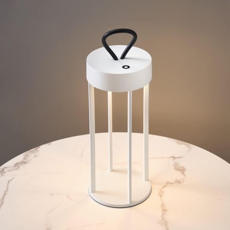 Petite lanterne blanche à poser LED dimmable pour extérieur - Astréa (1/5)