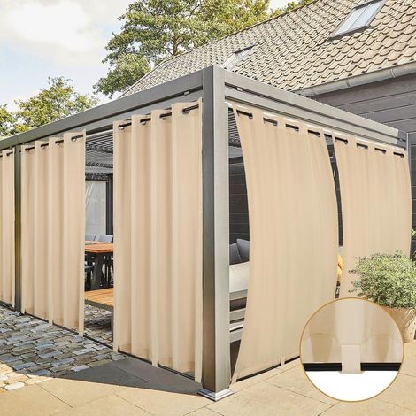 Suspension extérieure résistante aux intempéries - Beige - Isolation thermique et imperméabilité optimale - 2 panneaux - Pour pavillon ou balcon (1/5)