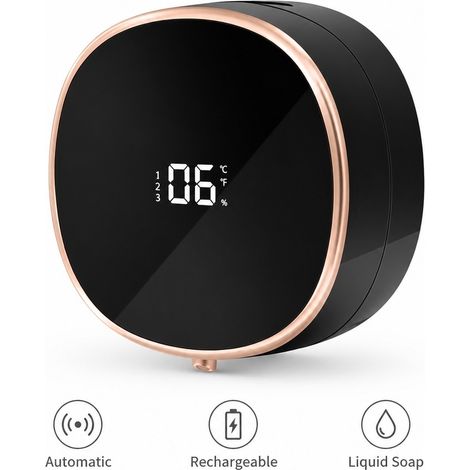 1 Distributeur de Savon Automatique Infrarouge Intelligent Rechargeable USB Liquide et Mousse Auto-Nettoyage 500 ml ABS Noir 13,3 x 6 cm (1/5)
