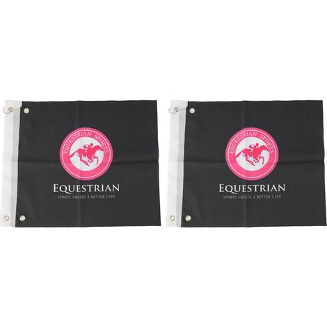2 drapeaux d'entraînement équestre professionnels pour les sports de plein air, l'équitation et les courses, de couleur noire. (1/5)