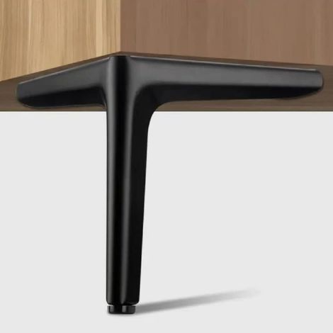 Gambe per mobili da 4,7 pollici, gambe per mobili, set da 4, gambe per mobili in metallo per gambe di mensole, armadi, divani, porta TV, librerie, nere (1/5)