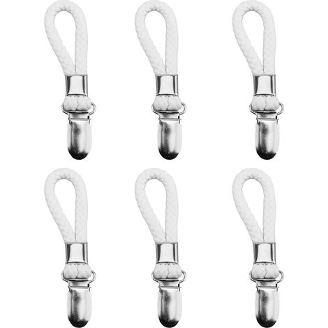 Clips de suspension de serviettes, 6 pièces, boucle en coton, support de crochet en acier inoxydable, cintre pour la maison, salle de bains et cuisine (1/5)