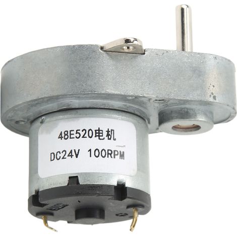 Moteur à engrenages DC 24V, 100 tr/min, couple élevé, vitesse réglable, réversible, autobloquant, réducteur 48E520, motoréducteur robuste pour applications industrielles. (1/5)