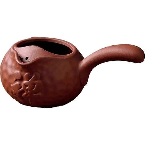 Théière en céramique avec infuseur à thé en vrac et poignée anti-brûlure, idéale pour la randonnée, l'hôtel et la maison. Elle permet de préparer de l'eau bouillante facilement et rapidement.-Red with