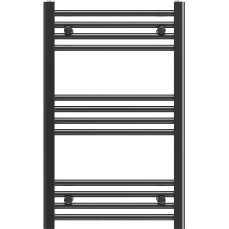 Granitan – Radiateur sèche-serviettes eau chaude 50x80 cm noir – Puissance 322W – Acier – Installation réversible – Résistance électrique intégrable (1/4)