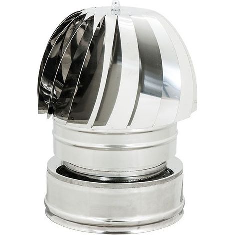 Fumaiolo da 250-300mm radiante tipo eolico inox aisi 304 base tonda doppia parete (1/4)