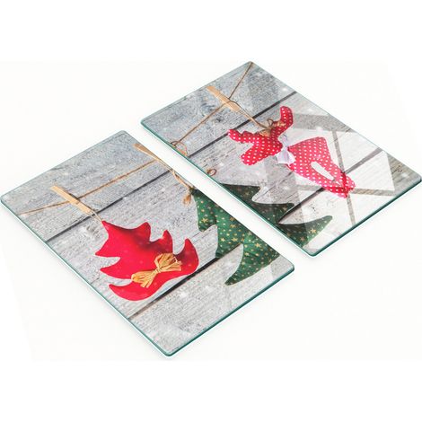 Tablas de servir de cristal para cocina con gr谩ficos y cuerda para decorar 2x30x52 cm