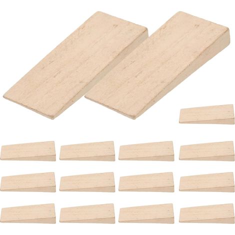 15 Pièces Cales en Bois Jaune pour Manche de Hache 1,3 CM D’Épaisseur, Lot de 15 Pièces, Accessoires de Réparation Robustes pour Outils Agricoles et Jardinage, Coins Coniques pour (1/5)