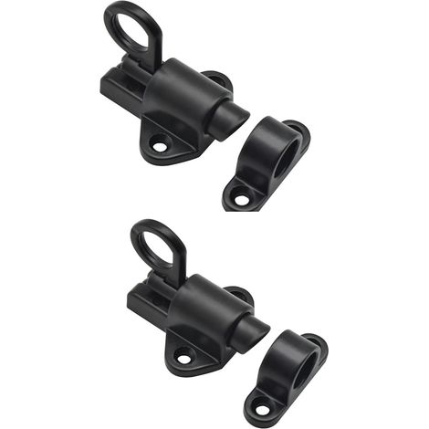 Los 2 Loquet Porte Boulons à Ressort, Serrure Porte Métal, Verrou de Porte Verrouillage Automatique, pour Portes D'armoire, Portails de Jardin (1/5)