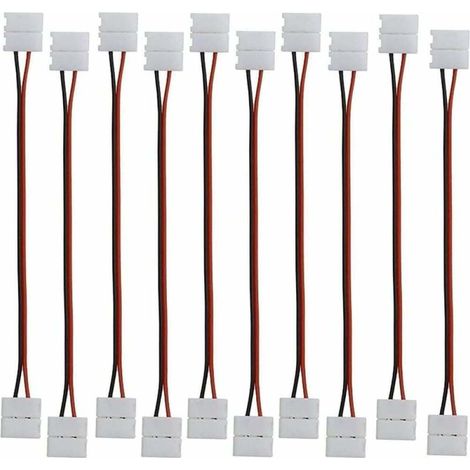 Connecteur pour ruban LED 2 broches, câble d'extension flexible, ruban LED flexible 2 broches, connecteur d'angle pour rubans LED monochromes SMD 5050 5630 de 10 mm de large et 17 cm de long - Versail (1/5)
