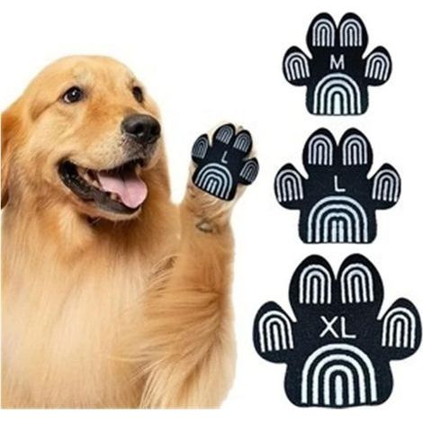 4 pièces Chaussures de Animaux de Compagnie Chiens Empreintes digitales Petites et Moyennes Chaussures pour Animaux Chaussures de Pluie Semelles en Silicone-XL (1/5)