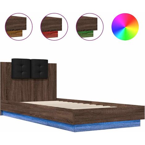 Maison Exclusive - Estructura de cama cabecero luces LED roble ma (1/5)