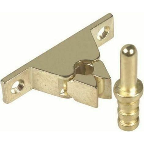 Pinza Fermaporta a Scatto da Avvitare con Piolo da Fissare Porte Legno e Ferro - Colore: Ottonato (1/2)
