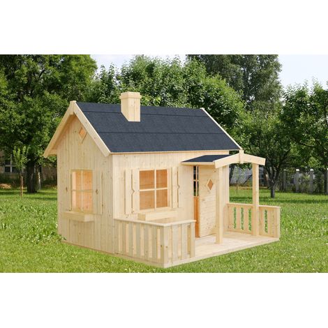 Cabane de jardin en bois pour enfant 3,6 m² – Structure en épicéa nordique – Hauteur 220 cm – Terrasse intégrée – Montage facile – Palmako (1/5)