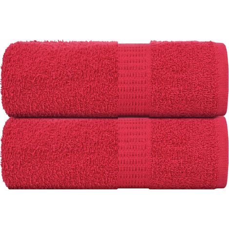 Serviettes d'invités FROGN, lot de 2, rouges, 30 x 50 cm, 360 g/m²