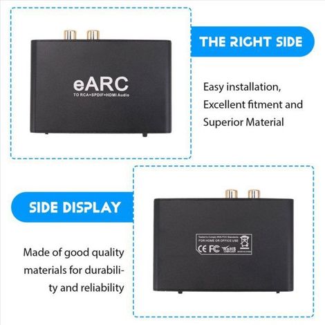 Convertisseur Audio EARC ARC, Adaptateur D'Extraction de Son Auxiliaire EARC pour Amplificateur de Haut-Parleur TV Vers Barre de (1/5)