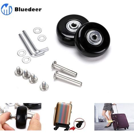 Roulette Valise, Bagage Valise Réparation Roulette Charge Lourd 50mm Muette Caoutchouc Universelle Pivotante Roue Rechange Transport Remplace Roulette 2PCS pour Valise/Bagage/Sac à Dos/Voyage (1/5)