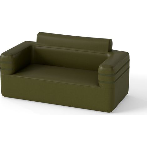 COSTWAY Outdoor Inflatable Couch Multifunctional Blow Up Air Sofa Chair-Green (1/5)