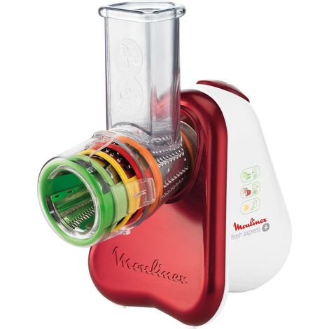 Moulinex Fresh Express DJ755G Affettatutto Grattugia Elettrico 5 Funzioni di Taglio 150 W Rosso (1/5)