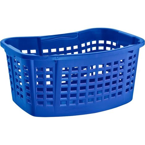 Buri Wäschekorb, 40L Wäsche Box Volumen, Wäschesammler mit 60 x 40 x 28 cm Außenmaß, Wäsche Sortierer groß, Aufbewahrungskorb - blau (1/5)