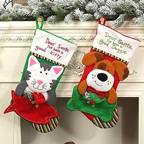 Chaussettes de Noël pour animaux de compagnie, chaussettes de Noël de 45 cm (1/5)