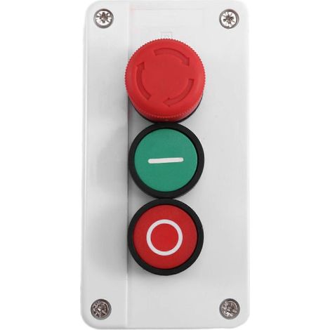 Boîtier de commande à bouton-poussoir CNC étanche, voyant lumineux, point d'arrêt d'urgence et de réinitialisation. (1/5)