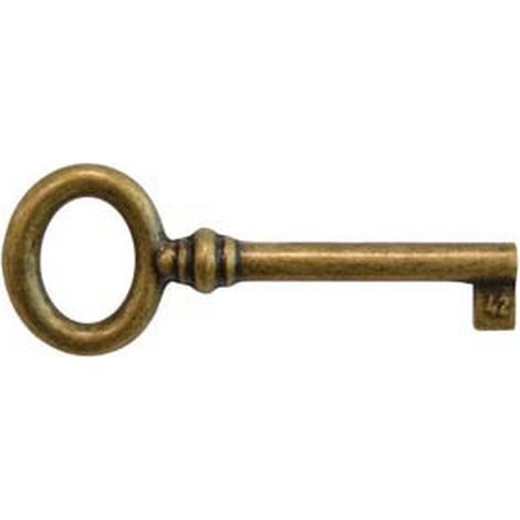 5PZ CHIAVI PER MOBILI MOD.33728 IN OTTONE FLORENCE - MM.29X69 LUNGHEZZA GAMBO MM.34