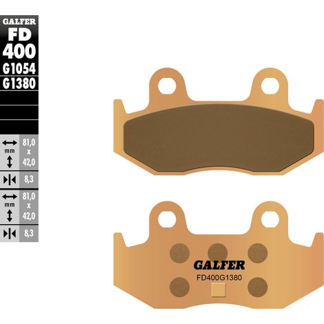 PASTILLAS DE FRENO GALFER KH411 DE METAL SINTERIZADO (DORADO) PARA SCOOTER