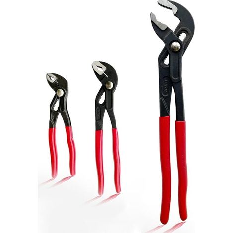 Set mit 3 Wasserpumpenklemmen (17,8 cm, 25,4 cm und 30,5 cm), schnell verstellbare gebogene Backenklemme, selbstjustierende Nut- und Federklemme für schnellwirkende Wasserpumpen (1/4)
