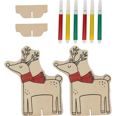 Sapin de Noël décoratif maisons - Ornement neigeux cerf elfe lutin - Cadeau adorable pour fêtes (1/5)