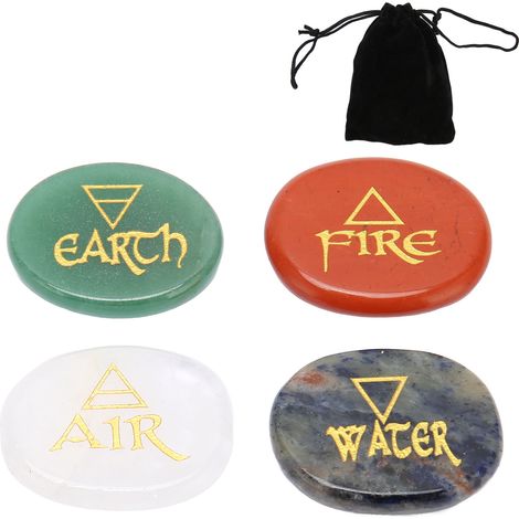 4 Pierres Reiki équilibrantes polies finement, taille paume, couleurs assorties, cristaux de guérison Reiki pour méditation et purification (1/5)