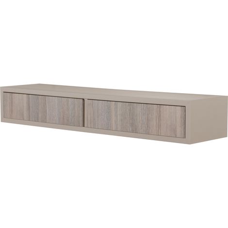 Mensola da Parete con 2 Cassetti 88,2x13,4x20 cm in Fibra di Legno Domino Marrone e Rovere Moka (1/5)