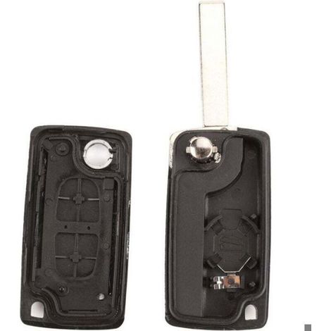 Clé Pliable - Compatible Peugeot 207 307 308 407 408 3008 5008 Citroën C2 C3 C4 C5 C6 C8 - Boîtier Sans Électronique - 1 Pièce (1/4)