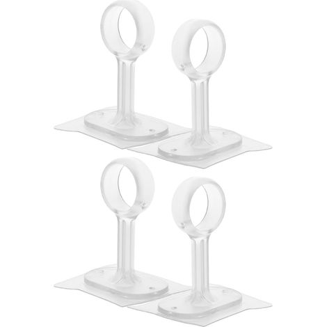 Supports Adhésifs pour Tringles à Rideaux Plafond 4 Pièces en Abs, Design Invisible Élégant et Moderne, Fixation sans Perçage pour Décoration de Pièce (1/5)