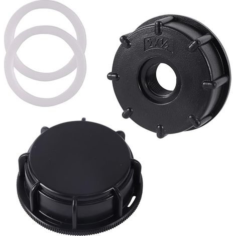 Adaptateur IBC S60 x 6, filetage intérieur 1/2" avec couvercle de réservoir, bouchon de fermeture, tuyau d'arrosage, adaptateur IBC, accessoire pour réservoir d'eau de pluie, valve de tonnelle (1/5)