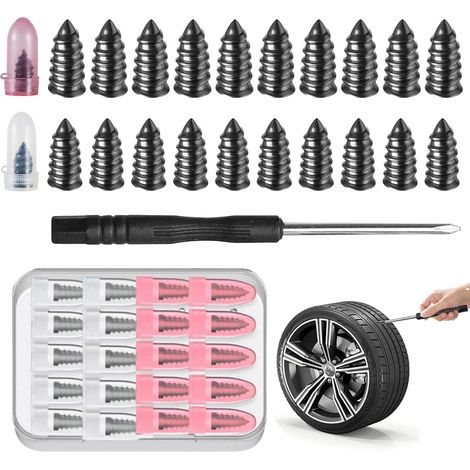 20-delige auto banden reparatie kit, 2 maten vacuüm banden reparatie nagels, Rubber banden reparatie nagels, Inclusief opslagdozen en schroevendraaier, Banden reparatie kit voor auto's, SUV (1/5)