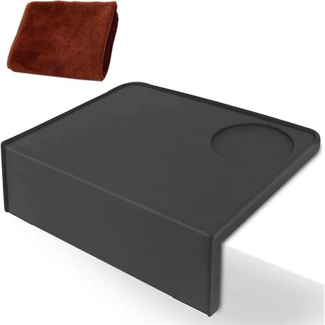 Tapis de tassage pour café en silicone, coloris noir pour plan de travail (1/5)