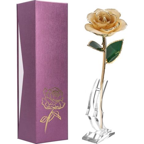24 Karat vergoldete Rose, Geschenkdekoration für Geburtstage und Valentinstag (1/5)