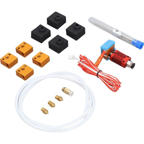 Kit d'assemblage pour imprimante 3D (15 pièces) : buse en laiton, bloc d'extrusion en aluminium, accessoires pour imprimante 3D (1/5)