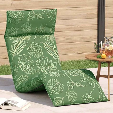 Sonnenliege Klappbar Blattmuster 175x54x8,5 cm Oxford-Gewebe