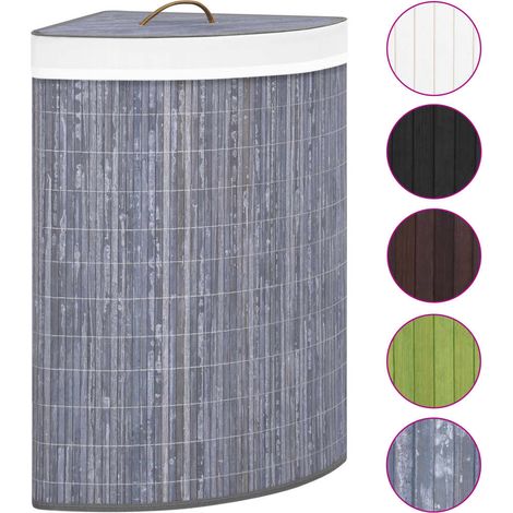 Maison Exclusive - Eck-Wäschekorb Bambus Grau 60 L
