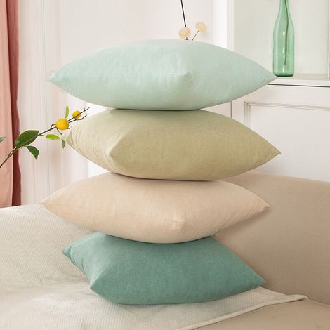 Lot de 4 housses de coussin décoratives pour canapé, fauteuil, lit et jardin, 40 x 40 cm, Style 7. (1/5)