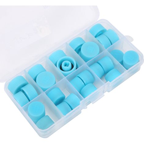 30 Pièces Bouchons de Remplissage Climatisation - Capuchons de Protection pour Valves de Recharge