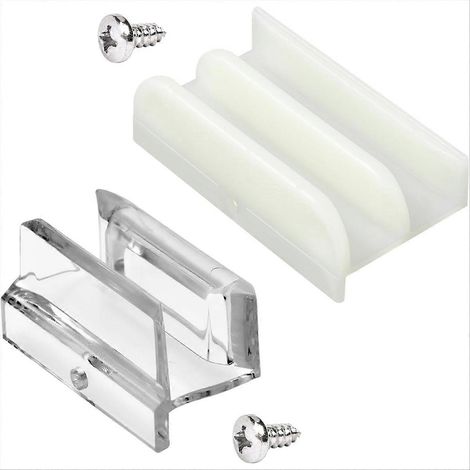 Ensemble de 2 rails inférieurs pour porte de douche coulissante M6219 - Compatibles avec les portes de douche en verre de 1/2 po et 3/8 po d'épaisseur (1/5)